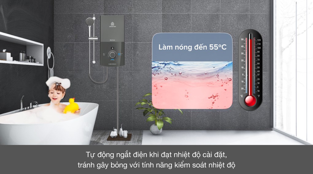 Máy nước nóng trực tiếp Ariston 4500W AURES PREMIUM+ 4.5P